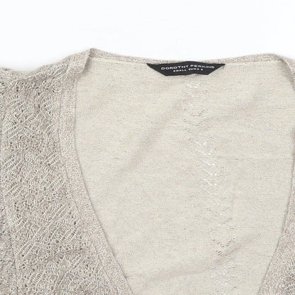 Womens UK Size S Dorothy Perkins Gold Cardigan Jumper