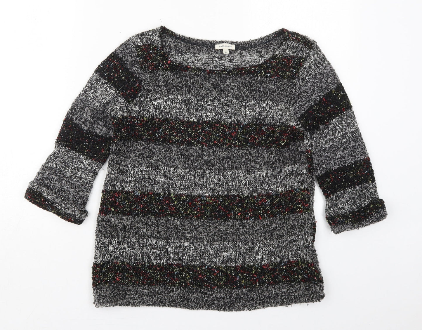 Womens UK Size 8 River Island Grey Pullover Jumper