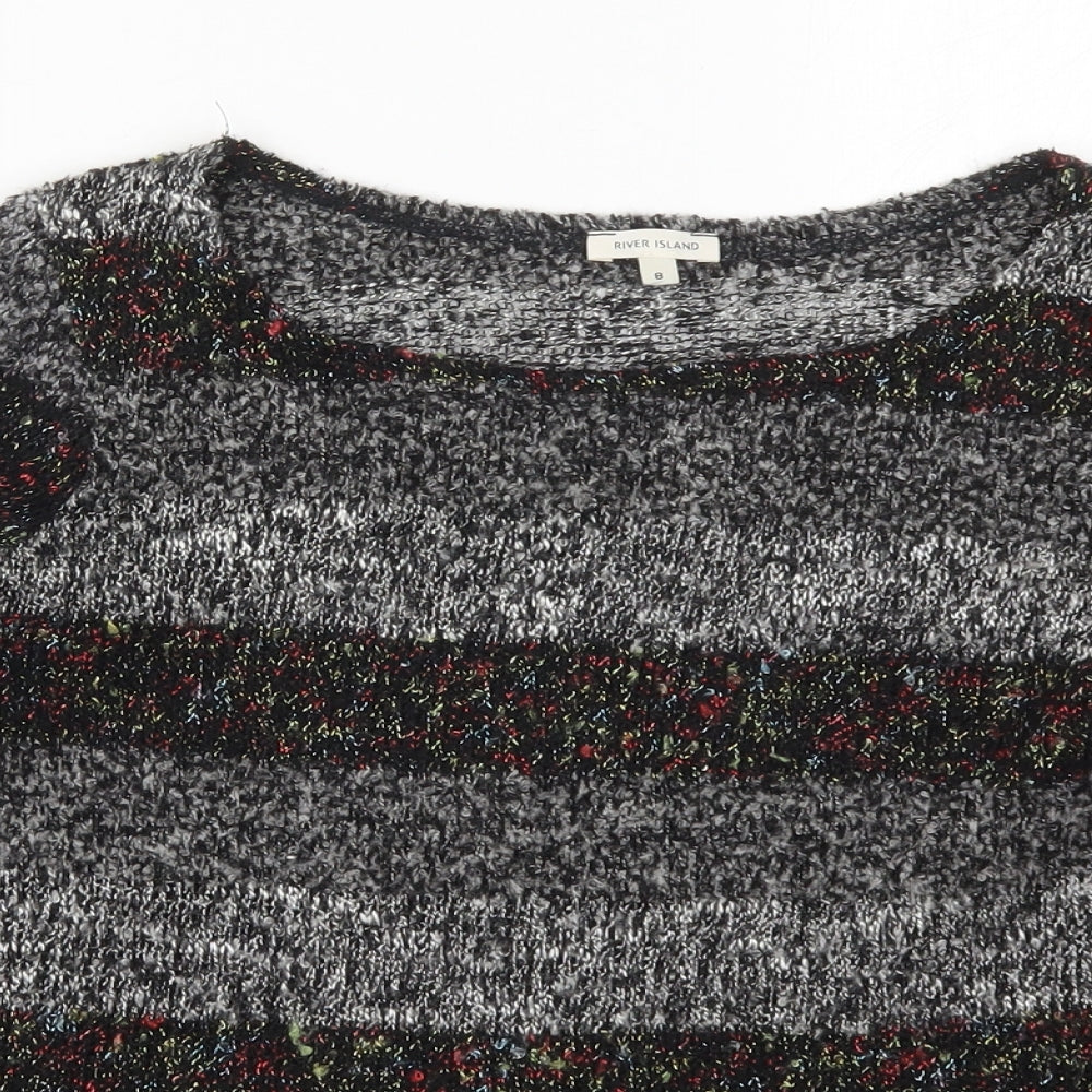Womens UK Size 8 River Island Grey Pullover Jumper