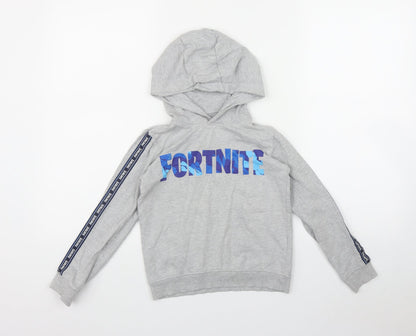 PEP & cO Boys Grey  Cotton Pullover Hoodie Size S   - FORTNITE