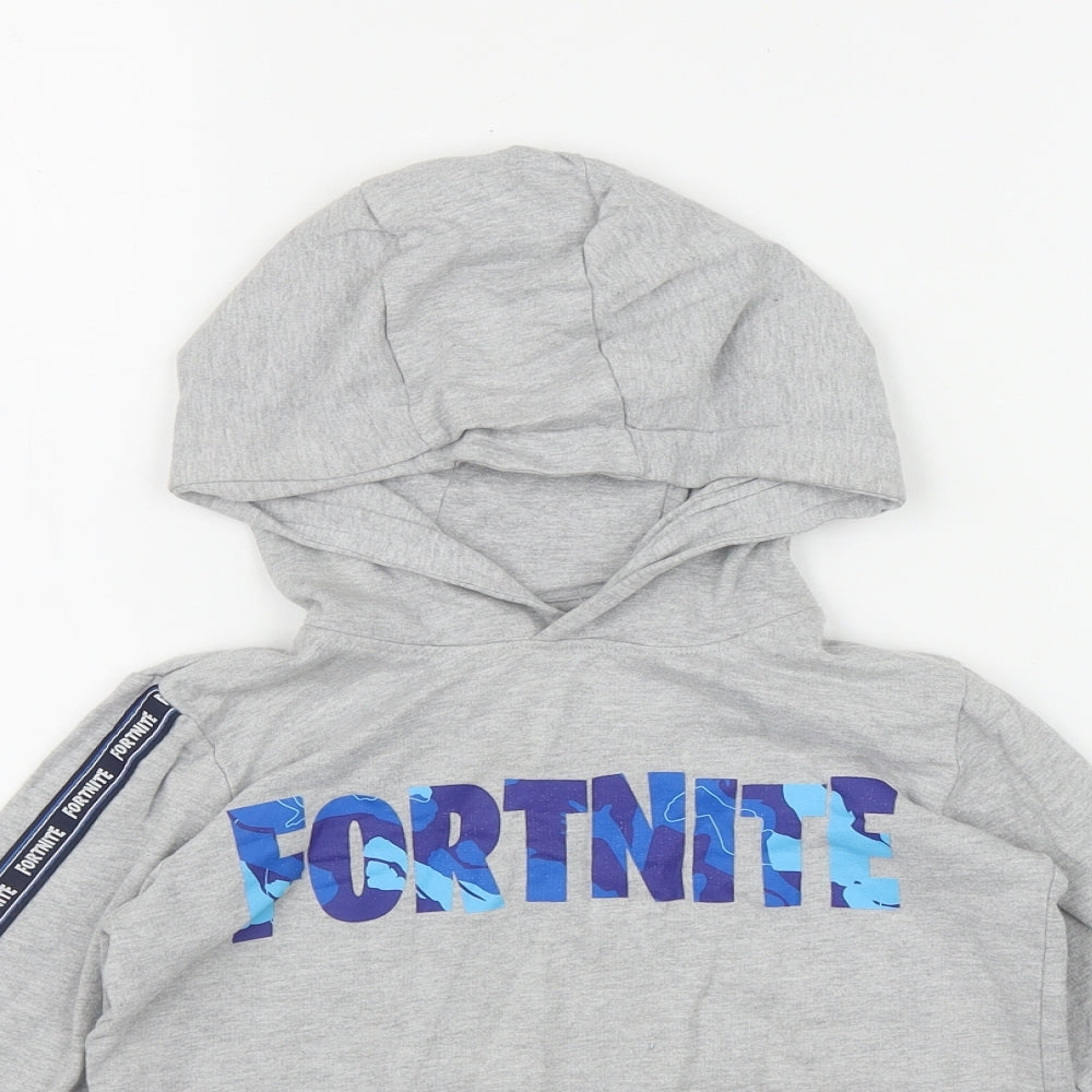 PEP & cO Boys Grey  Cotton Pullover Hoodie Size S   - FORTNITE