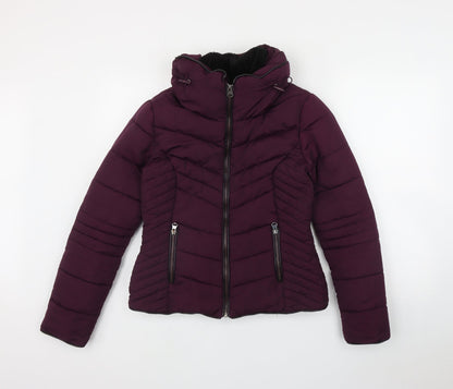 Primark Womens Purple   Puffer Jacket Coat Size 8  Zip