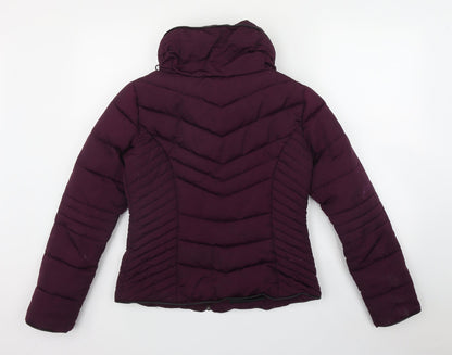 Primark Womens Purple   Puffer Jacket Coat Size 8  Zip