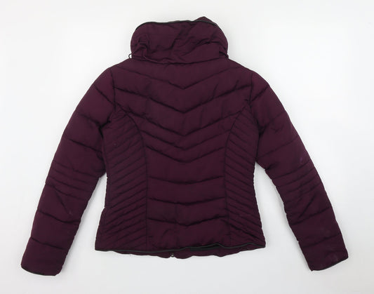 Primark Womens Purple   Puffer Jacket Coat Size 8  Zip