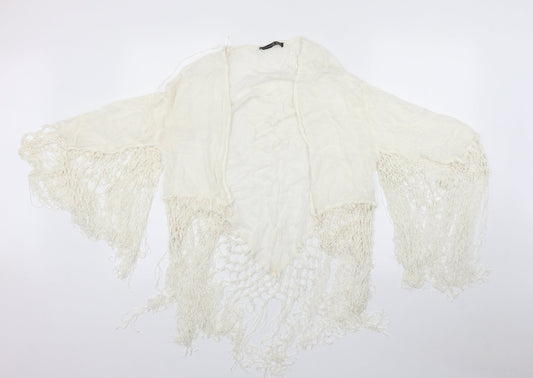 Primark Womens Ivory Round Neck  Viscose Cape Jumper Size S