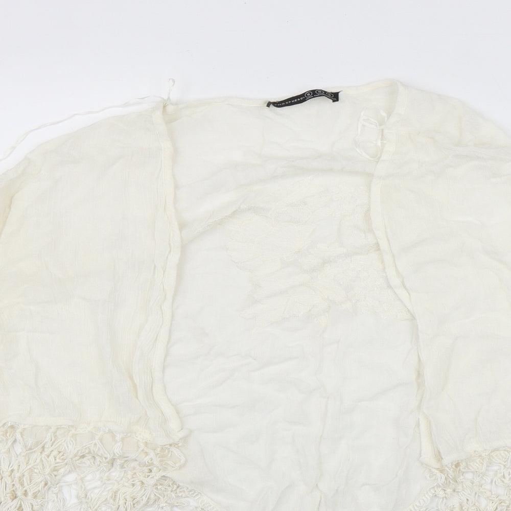 Primark Womens Ivory Round Neck  Viscose Cape Jumper Size S