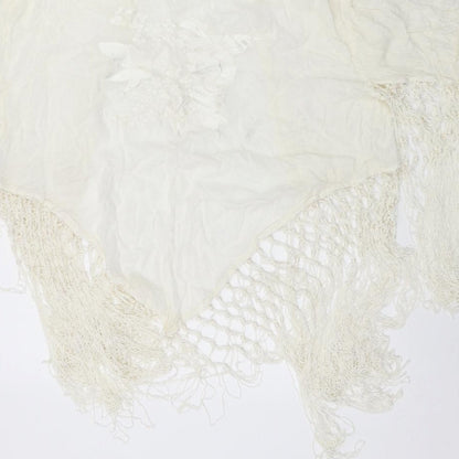 Primark Womens Ivory Round Neck  Viscose Cape Jumper Size S