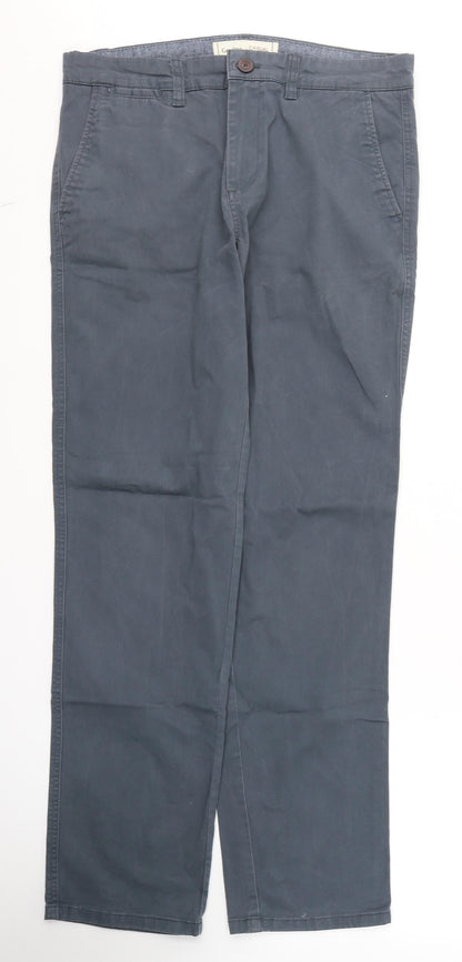 George Mens Blue  Cotton Straight Jeans Size 32 in L31 in Regular Button