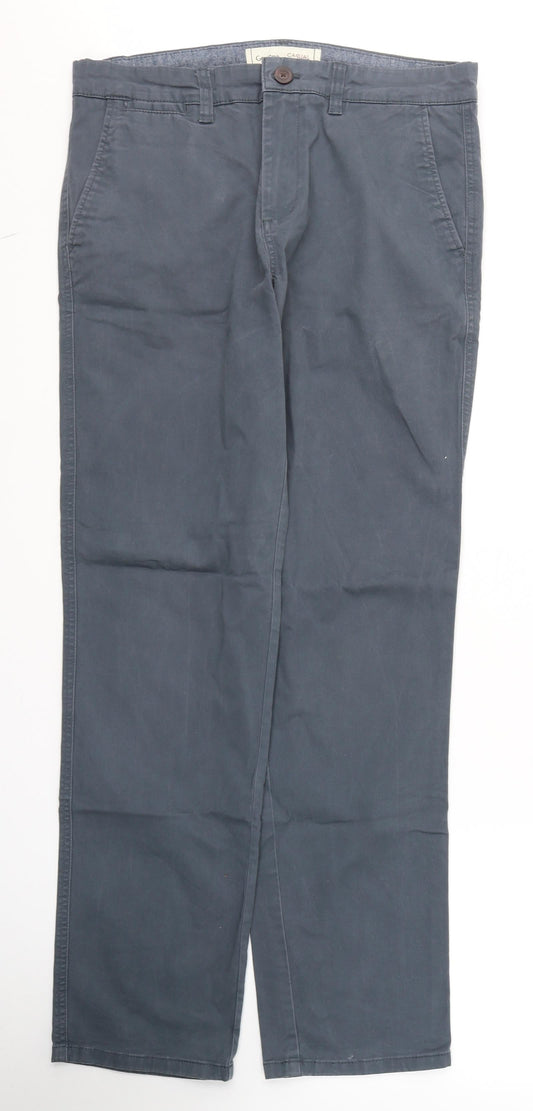 George Mens Blue  Cotton Straight Jeans Size 32 in L31 in Regular Button