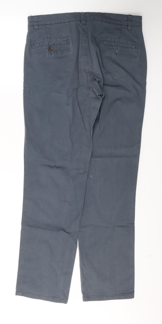 George Mens Blue  Cotton Straight Jeans Size 32 in L31 in Regular Button