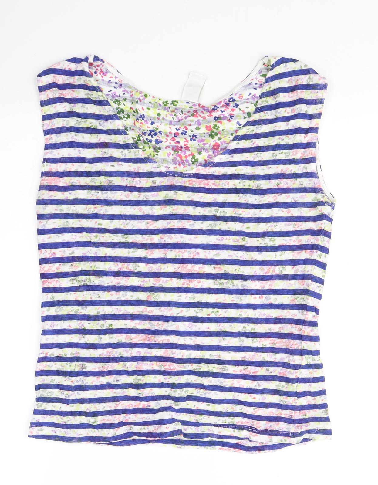Womens UK Size M Villa Multicoloured Basic Tank