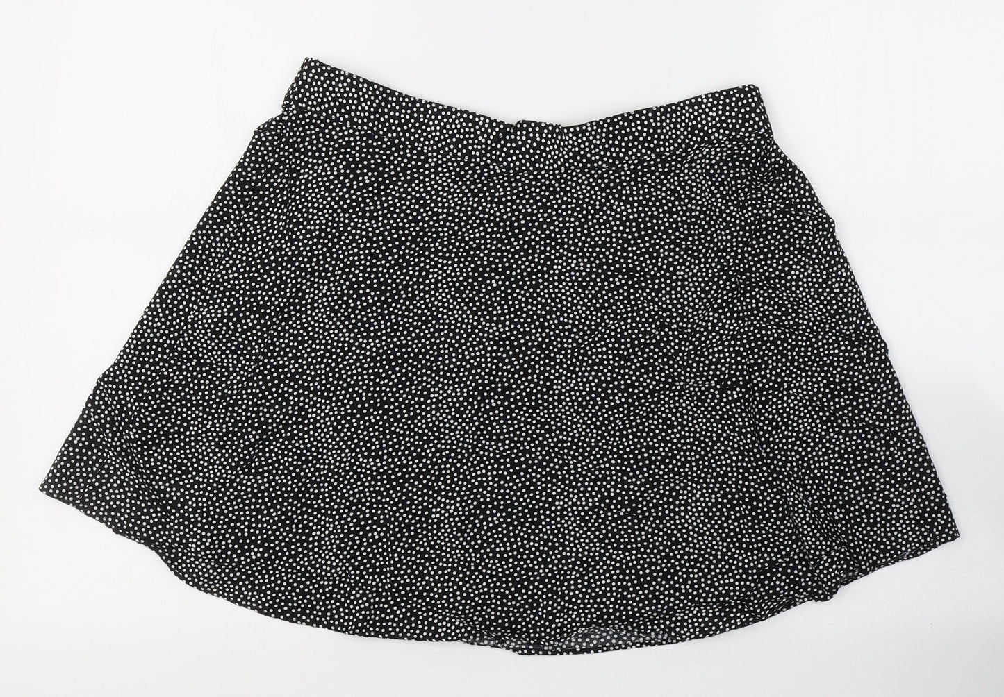 Papaya Womens Black Polka Dot Viscose Flare Skirt Size 12