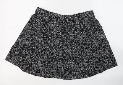 Papaya Womens Black Polka Dot Viscose Flare Skirt Size 12