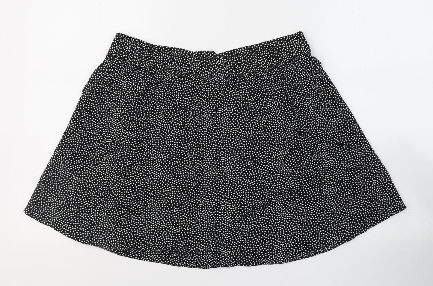 Papaya Womens Black Polka Dot Viscose Flare Skirt Size 12