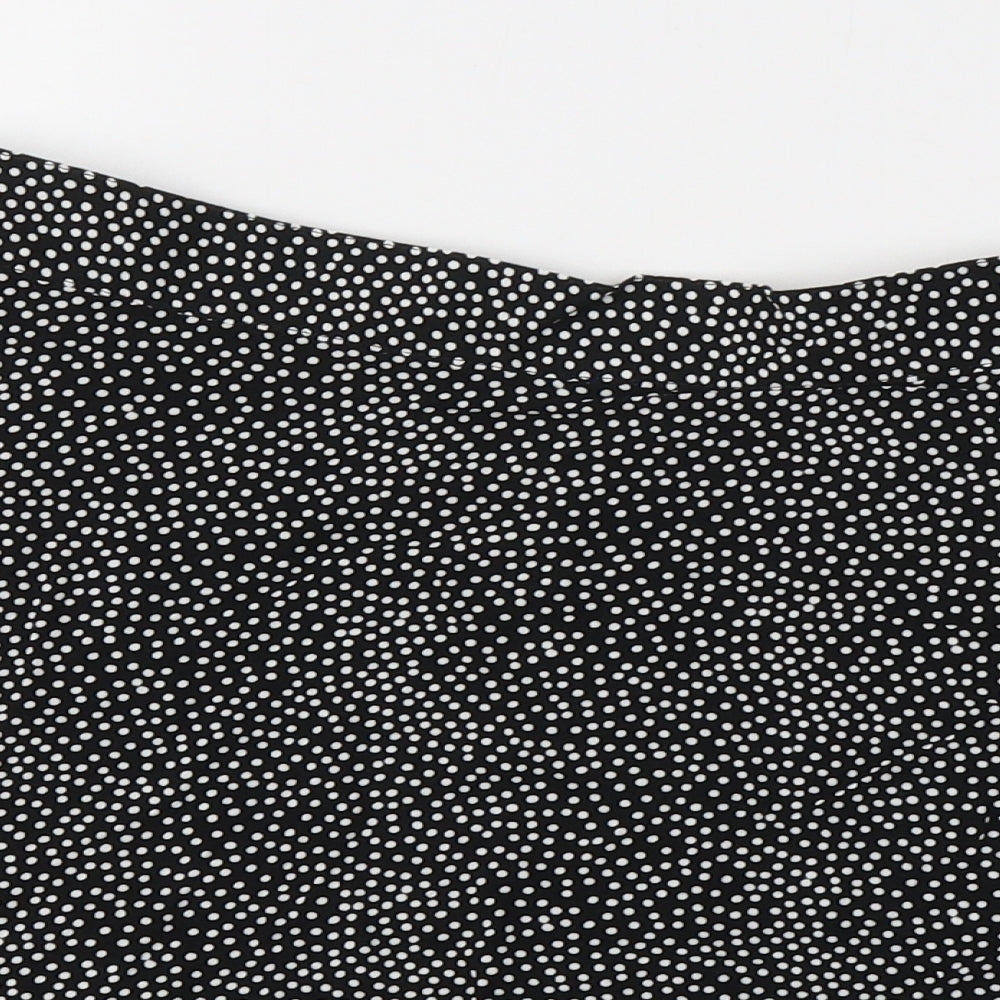 Papaya Womens Black Polka Dot Viscose Flare Skirt Size 12