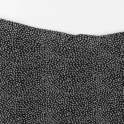 Papaya Womens Black Polka Dot Viscose Flare Skirt Size 12