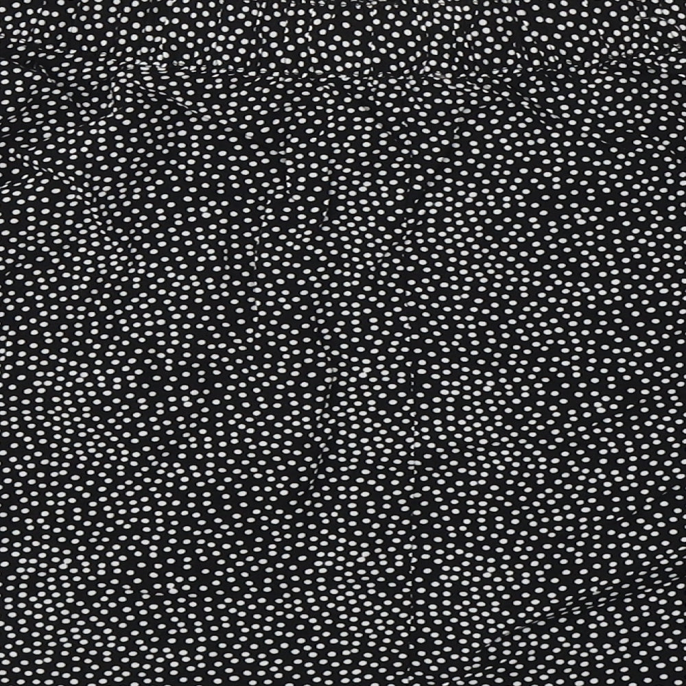 Papaya Womens Black Polka Dot Viscose Flare Skirt Size 12