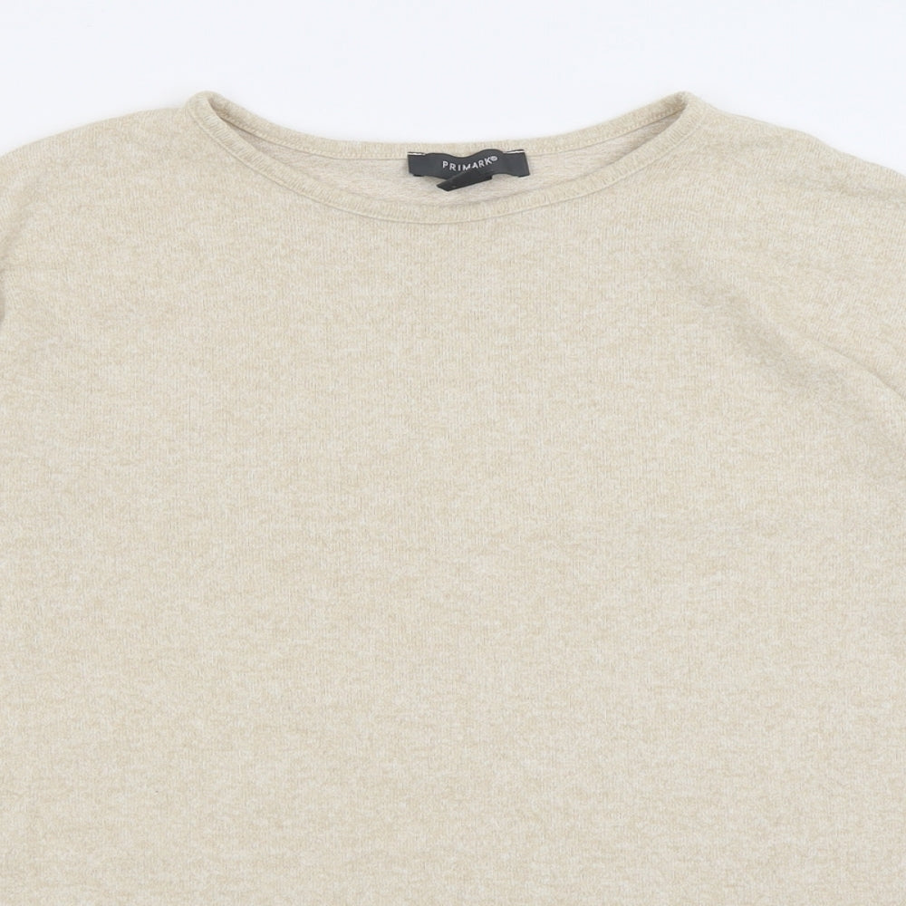 Primark Womens Beige Crew Neck  Polyester Pullover Jumper Size S
