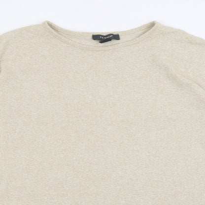 Primark Womens Beige Crew Neck  Polyester Pullover Jumper Size S