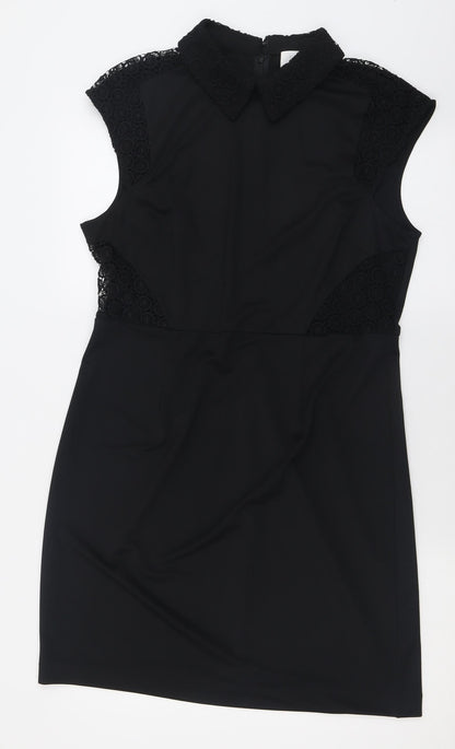 Savida Womens Black  Polyester A-Line  Size 16  Collared Zip