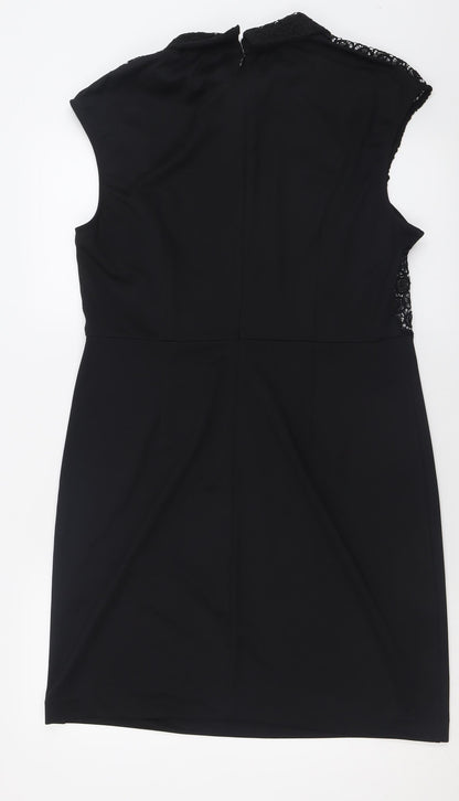 Savida Womens Black  Polyester A-Line  Size 16  Collared Zip