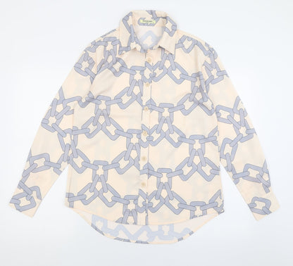 Womens UK Size S Drole de copine Beige Basic Button-Up