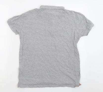 Le shark Mens Grey  Cotton  Polo Size S Collared Button