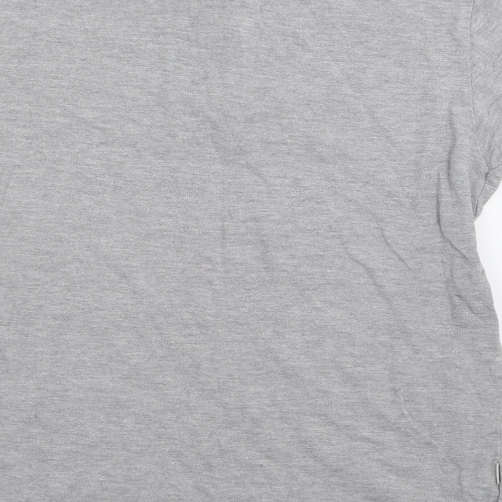 Le shark Mens Grey  Cotton  Polo Size S Collared Button