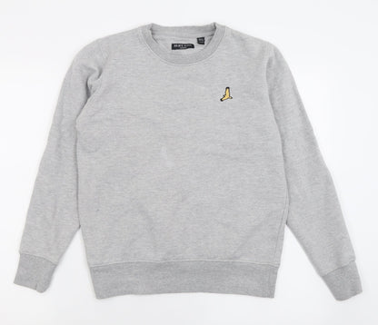 Mens UK Size S Brave Soul Grey Pullover Sweatshirt