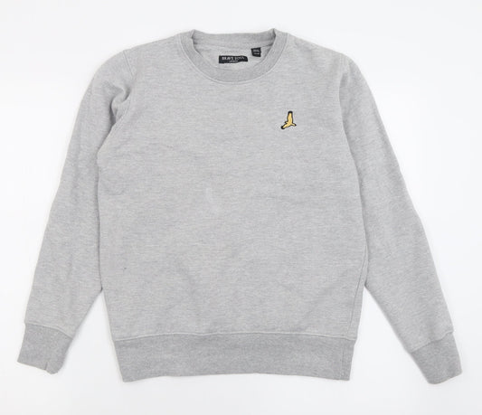 Mens UK Size S Brave Soul Grey Pullover Sweatshirt