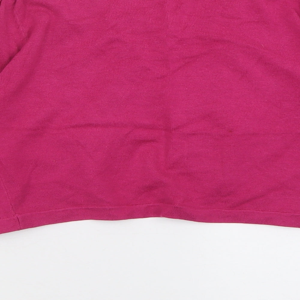 J.Taylor Womens Pink Crew Neck  Cotton Cardigan Jumper Size 10
