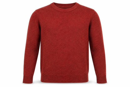 Cedarwood State Mens Orange Crew Neck Acrylic Pullover Jumper Size S - Flecked