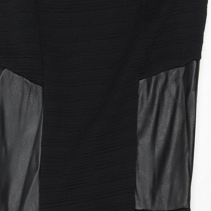 Miss Selfridge Womens Black  Polyester Pencil Dress  Size 10  Round Neck Zip