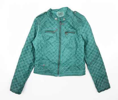 Additional front view of So Sweet women’s green jacket, size XL, zip