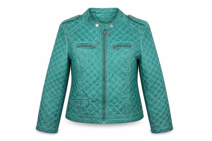 Front view of So Sweet women’s green jacket, size XL, zip