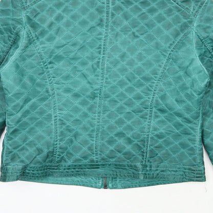 Brand and care label for So Sweet women’s green jacket, size XL, zip