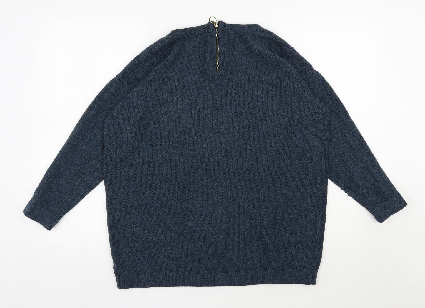 George Womens Blue Scoop Neck  Acrylic Pullover Jumper Size 14