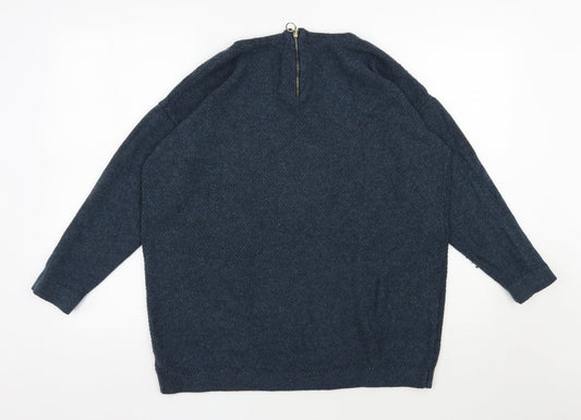 George Womens Blue Scoop Neck  Acrylic Pullover Jumper Size 14
