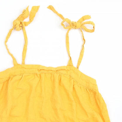 F&F Womens Yellow  Linen Camisole Blouse Size 8 Round Neck
