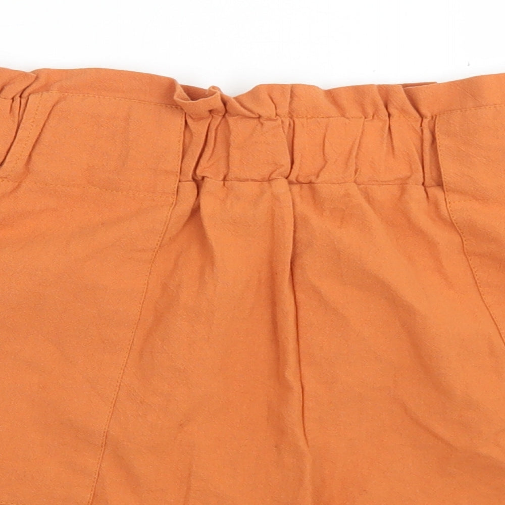 SheIn Womens Brown  Polyester Paperbag Shorts Size L L3 in Regular