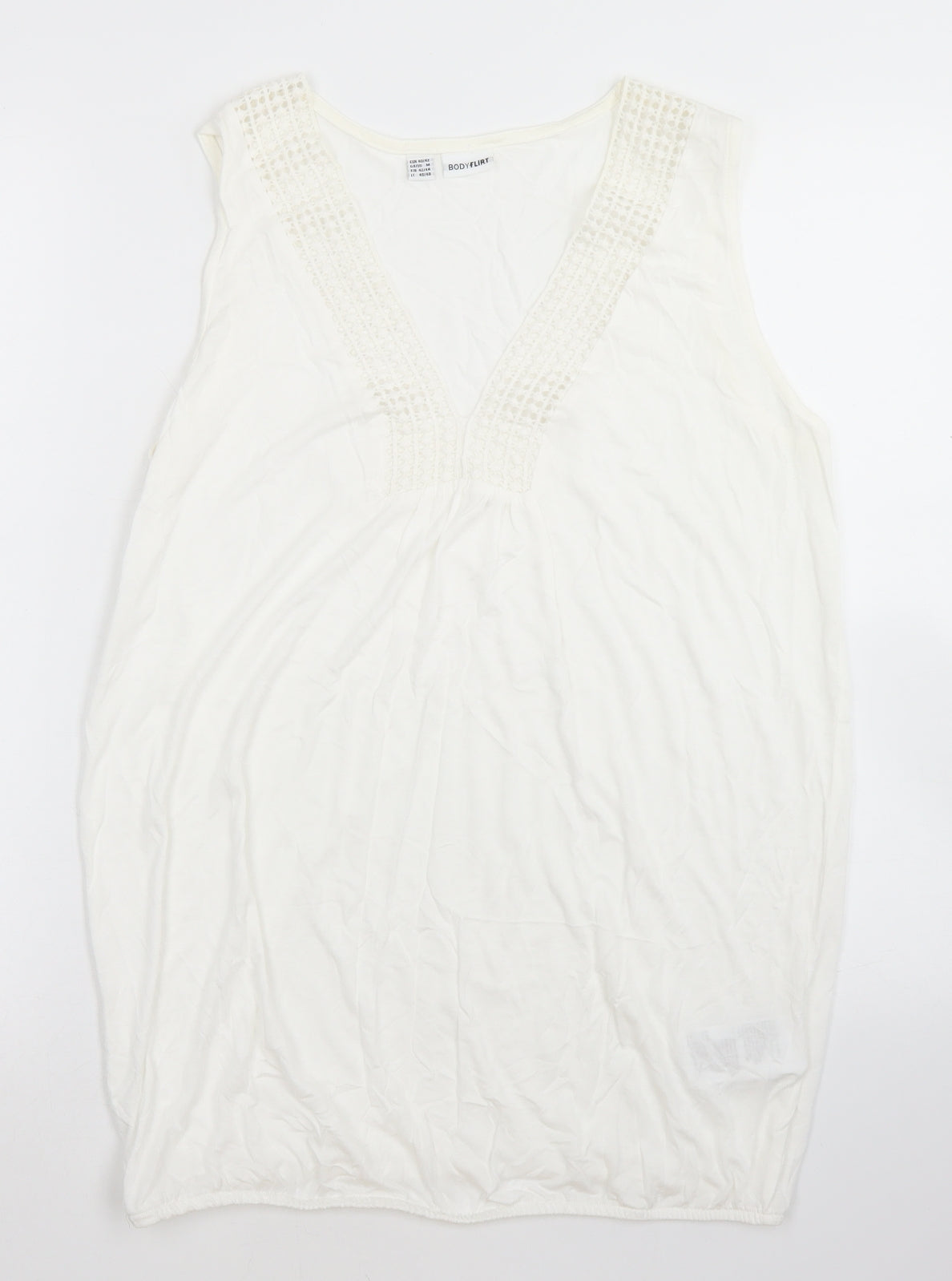 Womens UK Size M Body Flirt White Basic Tank