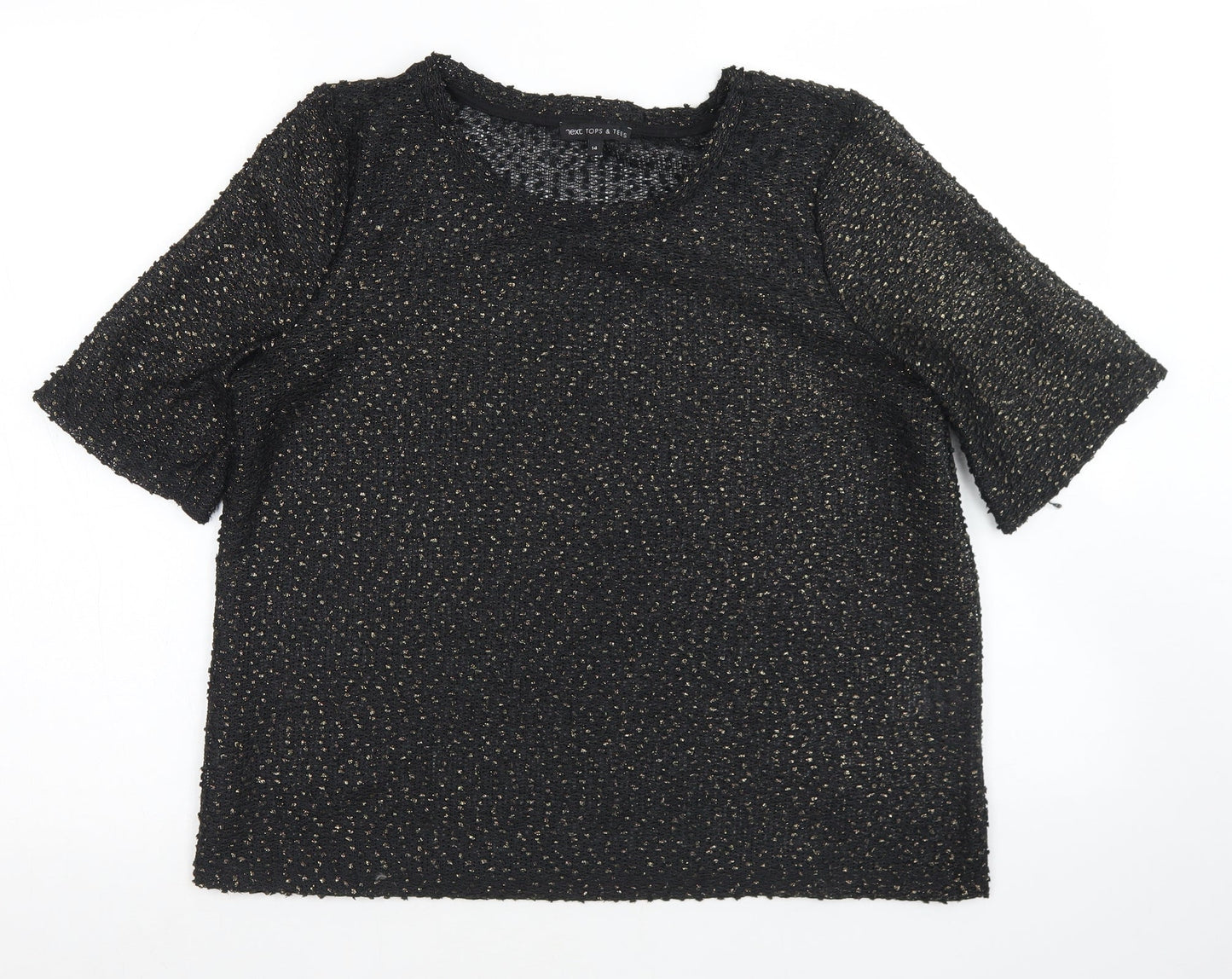 Womens UK Size 14 NEXT Black Basic T-Shirt
