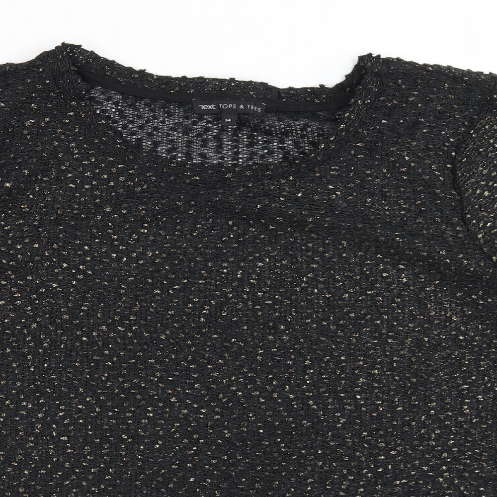 Womens UK Size 14 NEXT Black Basic T-Shirt