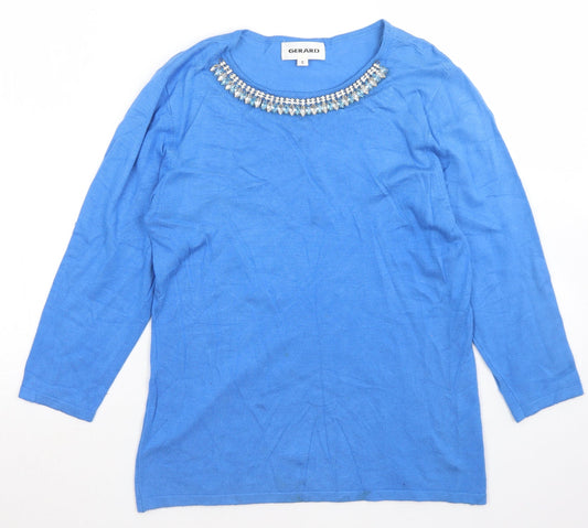 Gerard Womens Blue Round Neck  Viscose Pullover Jumper Size S