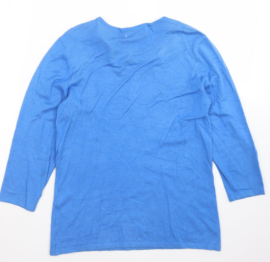 Gerard Womens Blue Round Neck  Viscose Pullover Jumper Size S