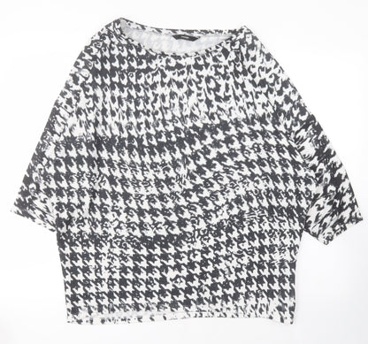 George Womens Black  Polyester Basic T-Shirt Size M Round Neck