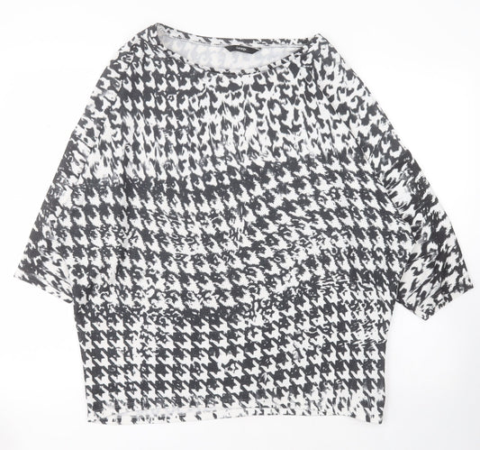 George Womens Black  Polyester Basic T-Shirt Size M Round Neck