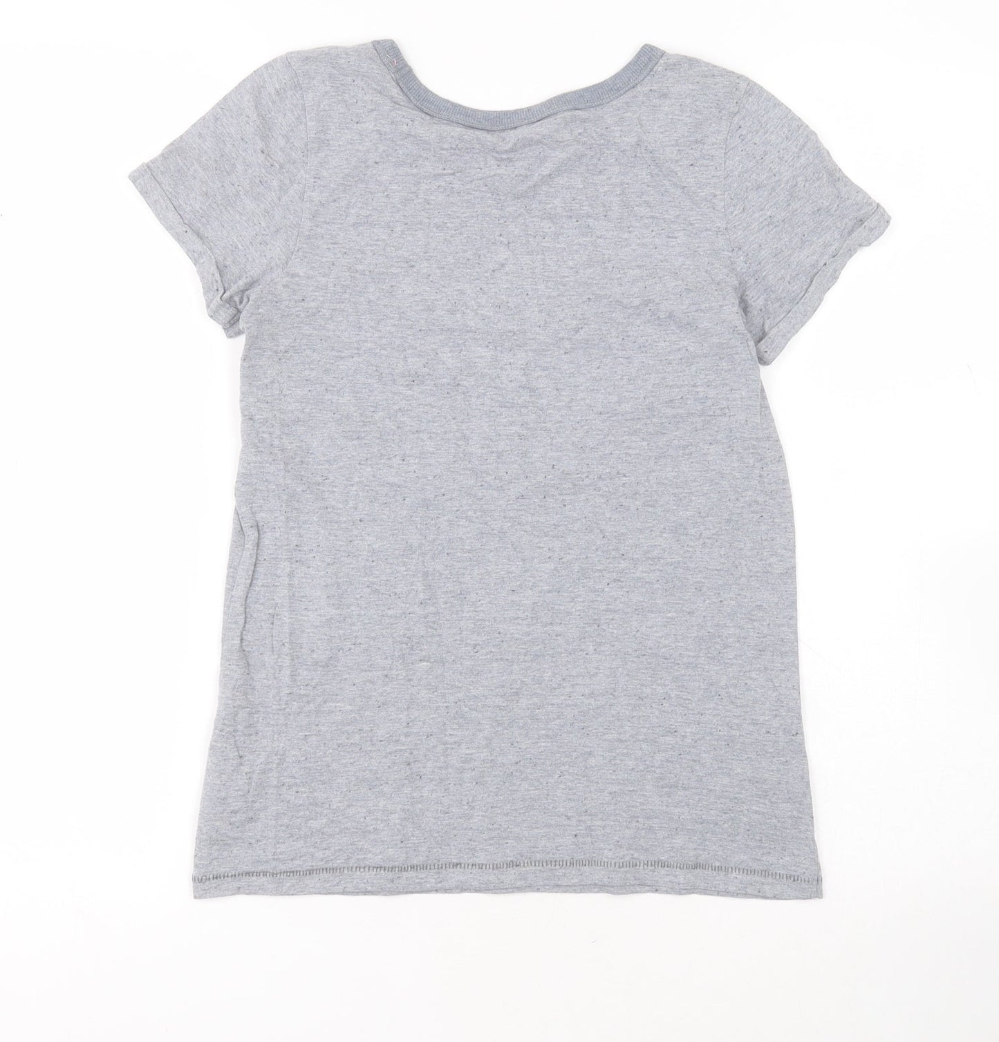 NEXT Girls Grey  Cotton Basic T-Shirt Size 11 Years Round Neck Pullover