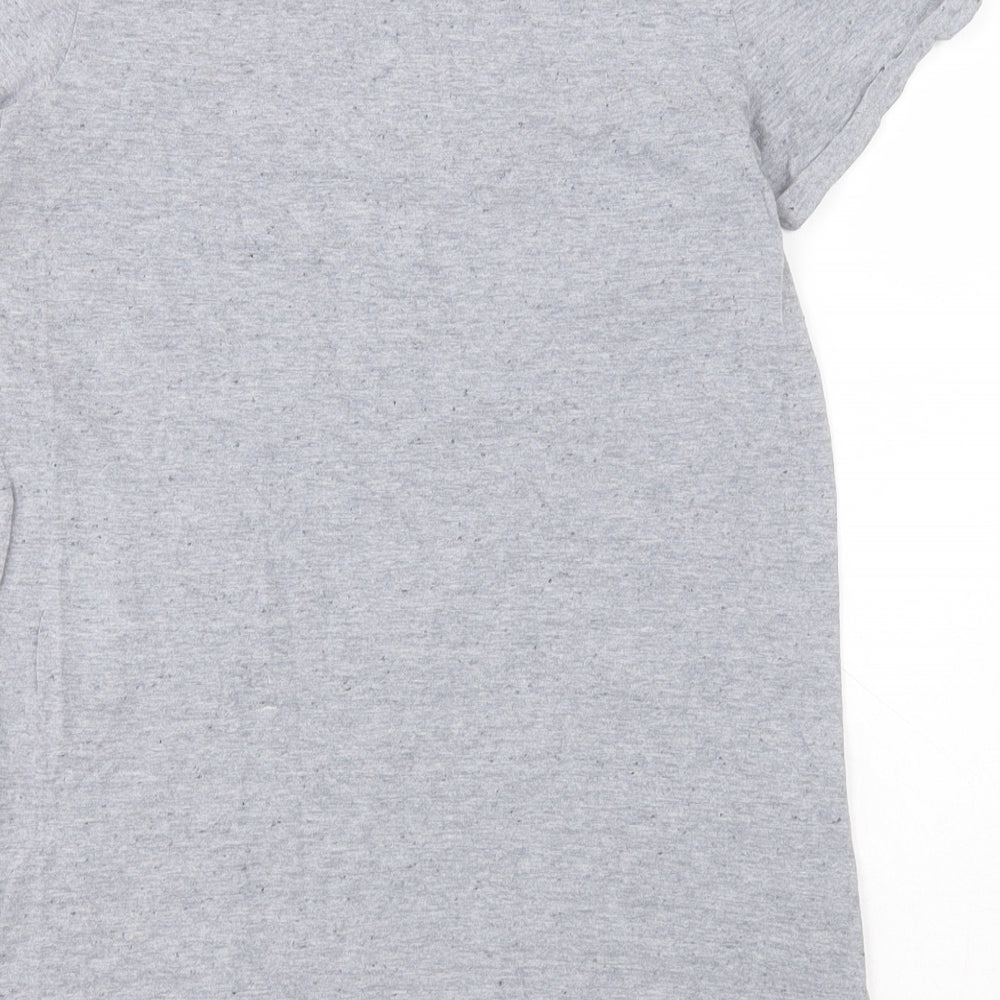 NEXT Girls Grey  Cotton Basic T-Shirt Size 11 Years Round Neck Pullover