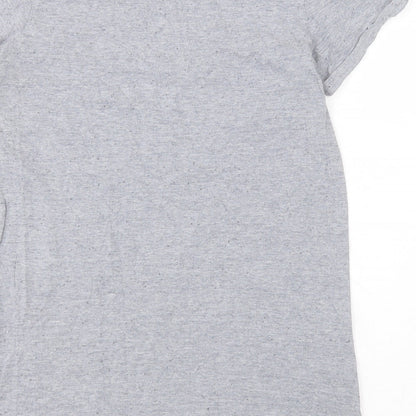 NEXT Girls Grey  Cotton Basic T-Shirt Size 11 Years Round Neck Pullover